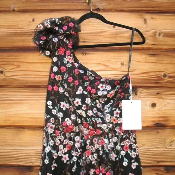 Mac Duggal 20331 EMBELLISHED RUFFLED ONE SHOULDER A LINE GOWN Black 12 - Picture 9 of 15